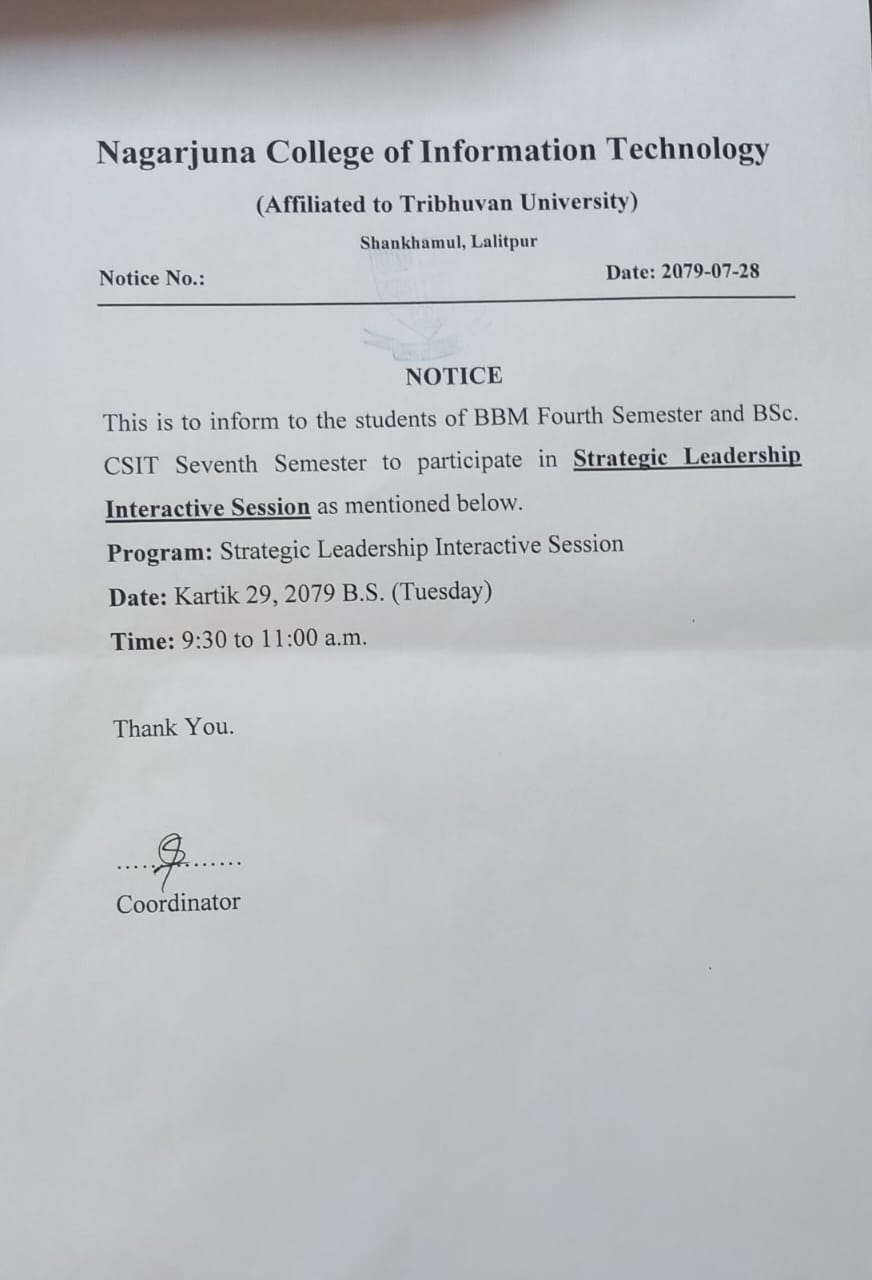 Strategic Leadership Interactive Session